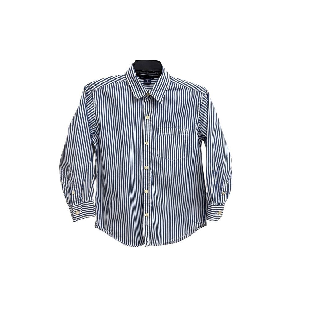 GAP Kids Blue White Stripe Button Down Shirt Size Youth Medium 8